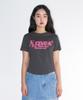 AMES-WORLDWIDE Round Hem Crop Tee Charcoal