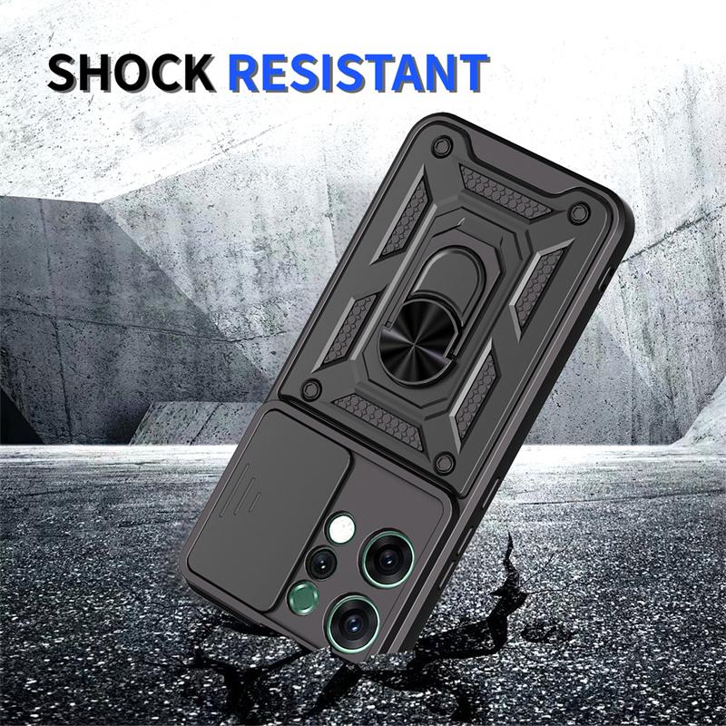 Armor Funda For Oppo Reno 14 Pro 14F 5G Case Slide Camera Protection Ring Holder Phone Cover Reno14 F 14pro 5G Shockproof Coque