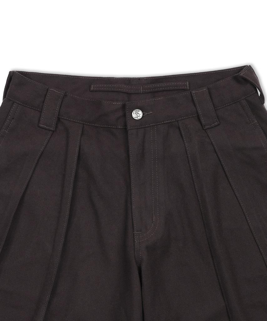 GLACK Gp150 Split Wide Slacks (Brown)