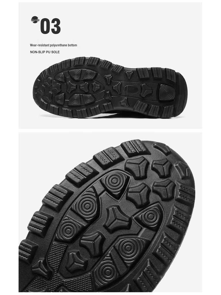 Men's 2025 Outdoor Sports Casual Leather Shoes - Soft Sole Hiking and Dad Shoes.