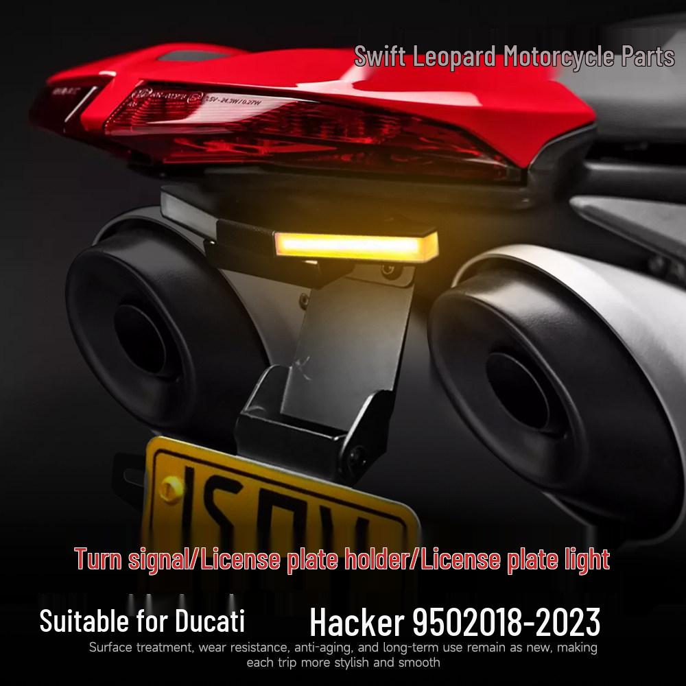 Ducati Hypermotard 950 Modified Tail License Holder with Turn Signals & Folding Brake Light