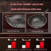 32cm Black Gold Maifan Stone Non-stick Wok with Steamer