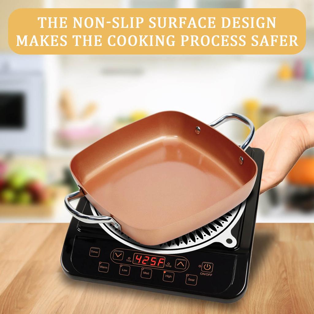 4/8Pcs Induction Cooktop Protector Mat Induction Cooker Gasket Round Silicone Induction Hob Protector Nonslip Mats Kitchen Tool