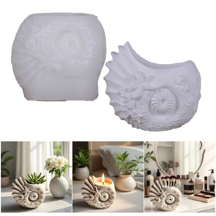 Conch Mold For Resin Casting Cement Planter Silicone Jewelry Dish Crafts DIY Decorative Art Projects