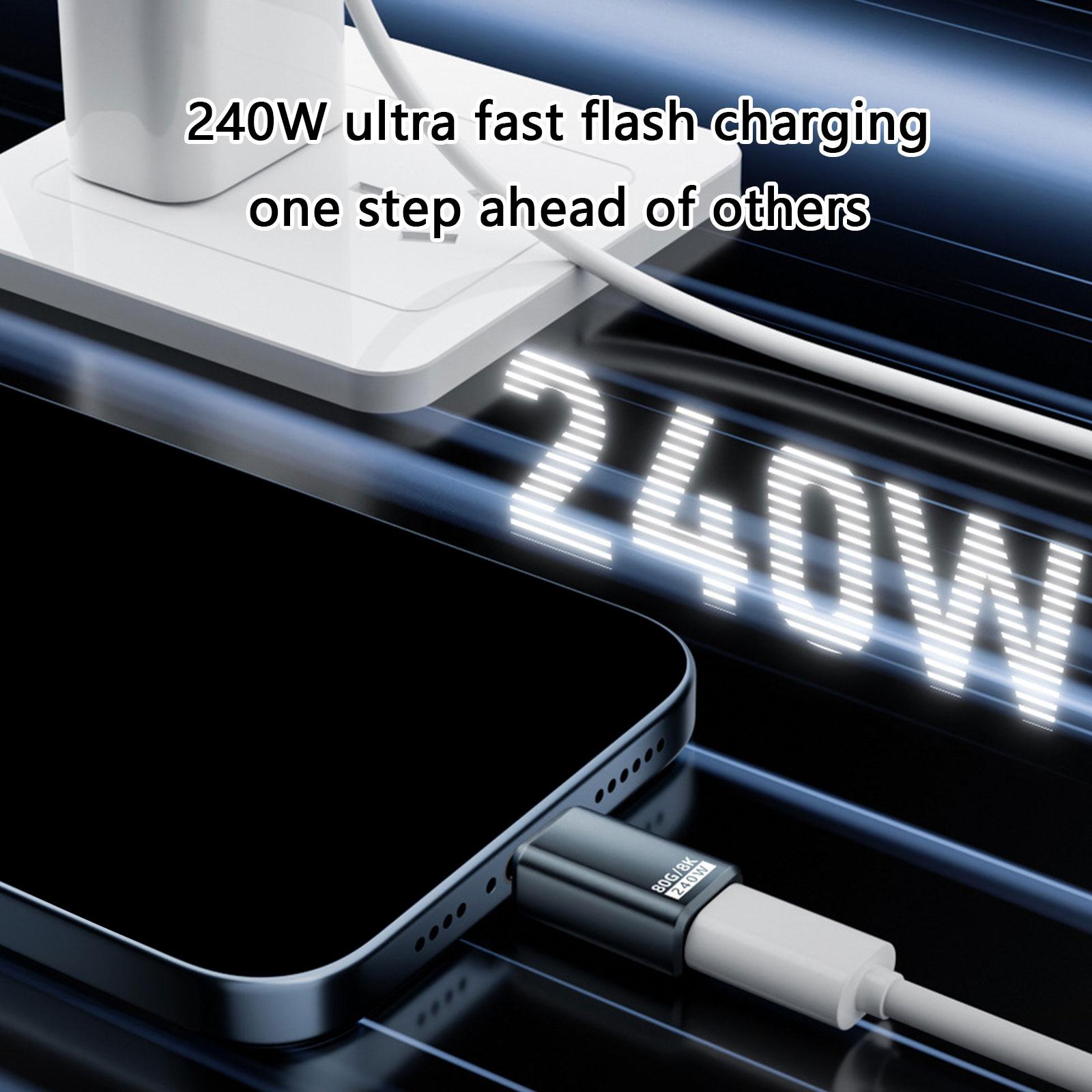 

USB C Adapter 240W 80Gbps 8K@60Hz for Thunderbolt 4/5 and Phone 16 15 Pro Max with Fast Charging Display C білий
