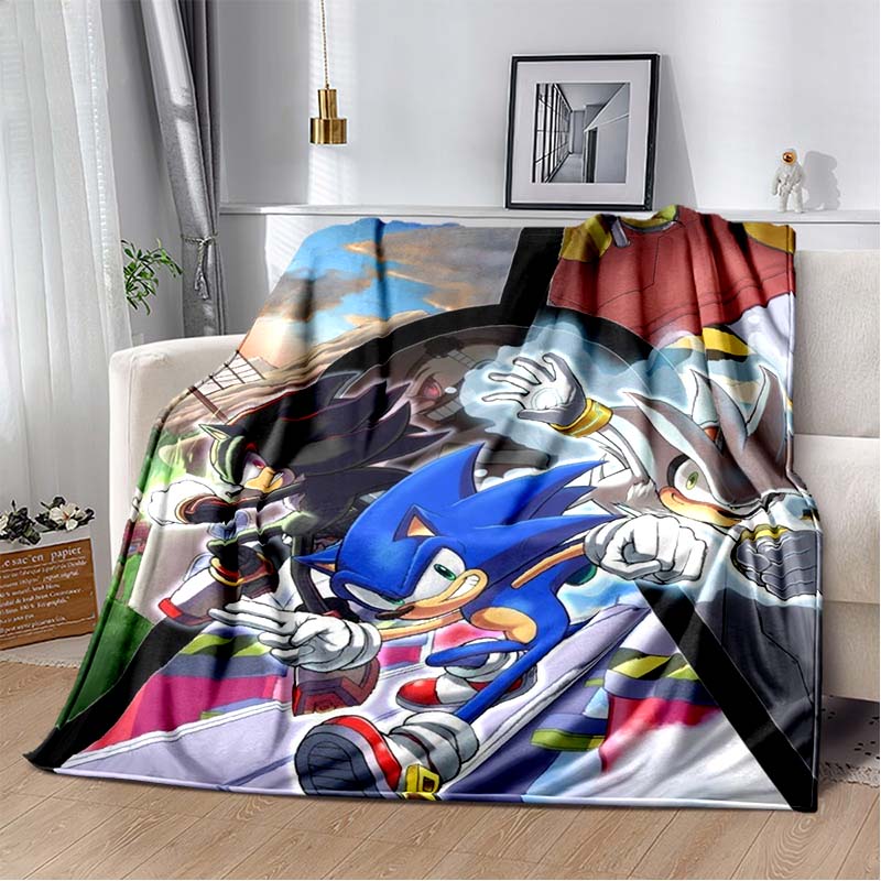 2026 New S-Sonic H-Hedgehog Flannel Blanket for Winter Warmth, Soft Sofa Cover, Bedding, Draped Blanket, Boys and Girls Gifts