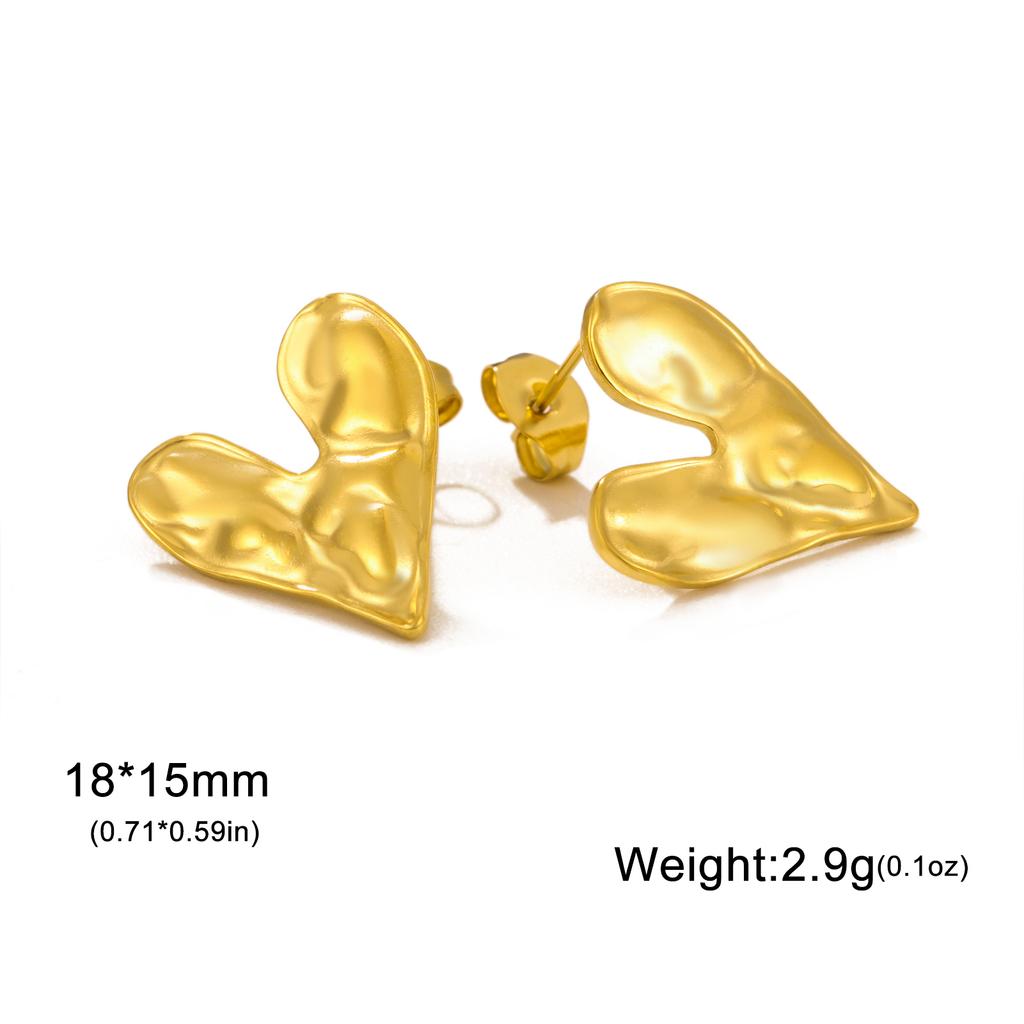 Lucktune Heart Stud Earrings Women Stainless Steel aros mujer Love Cutout Piercing Earrings Trend Kpop Jewelry Gift New