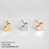 St. Delan Korean Heart Stud Earrings - Simple Stainless Steel Gold Plated Women's Accessories.
