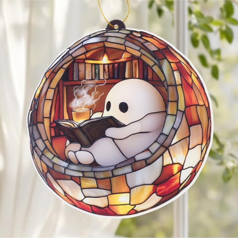 Halloween Window Decoration Acrylic Hanging Art For Home Garden Office Classroom Indoors Outdoor Seasonal Decors