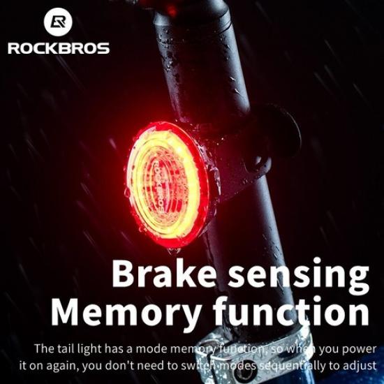 ROCKBROS Smart Taillight Bike Rear Light Auto Brake Sensing Light Waterproof