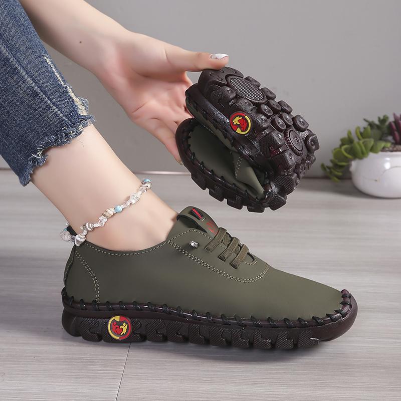 Zapatillas de Moda para Mujer Primavera Verano Nuevas Zapatillas Romanas de Suela Blanda Transpirables para Mujer Costuras Retro Suela de Magdalenas Tallas Grandes Zapatos para Mujer