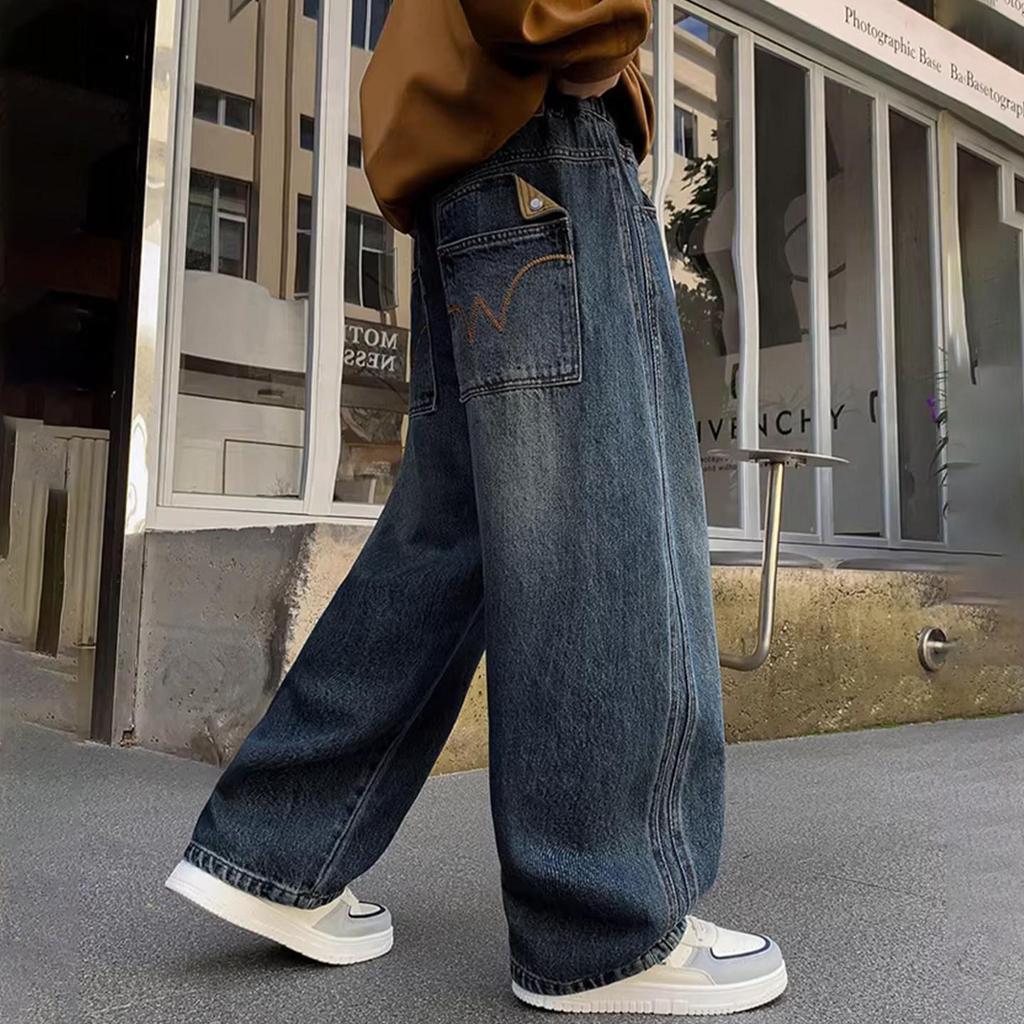 Jungen locker gerade geschnittene Jeans - Frühjahr 2026 Koreanischer Stil für mittelgroße und große Kinder