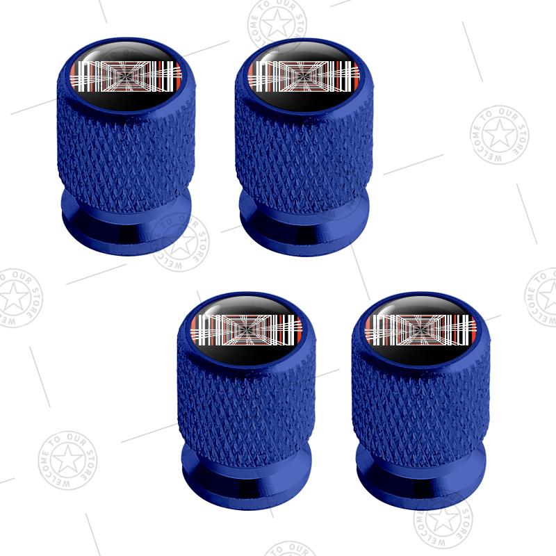 FPVXC1 4pcs Plaid Logo Car Wheel Tire Valve Caps Air Stem Aluminum Accessories For Tesla Model S X 3 Y Cybertruck Roadster