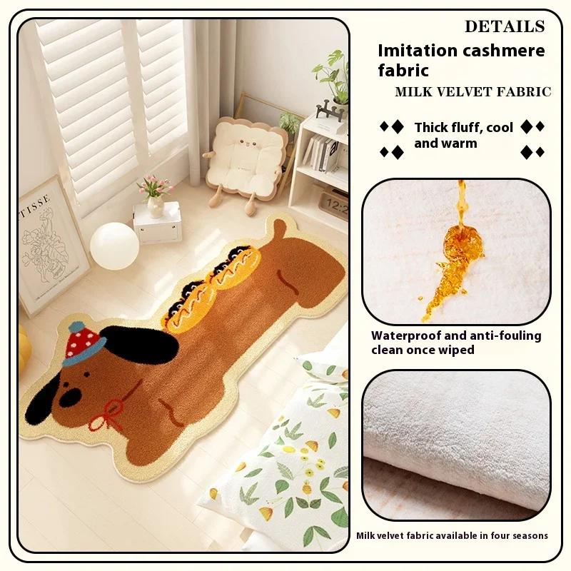 

VIKAMA Мультяшный ковер Милый пес Имитация кашемира Ковер Прикроватный коврик Гостиная Детская комната Теплая напольная подушка Домашний декор 50X120CM(1.6X3.9FT)