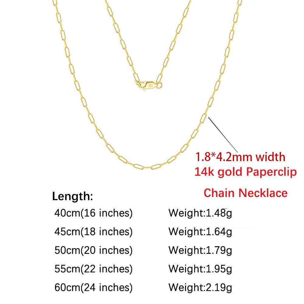 Effie Queen Soild 925 Sterling Silver Paper Clip Link Chain Necklaces Fashion Jewelry DIY Simple Paperclip Chain 40-60cm SC40