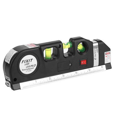 Laser infravermelho 4 em 1, nível multiuso, fita métrica horizontal, régua horizontal, linha cruzada, fita laser