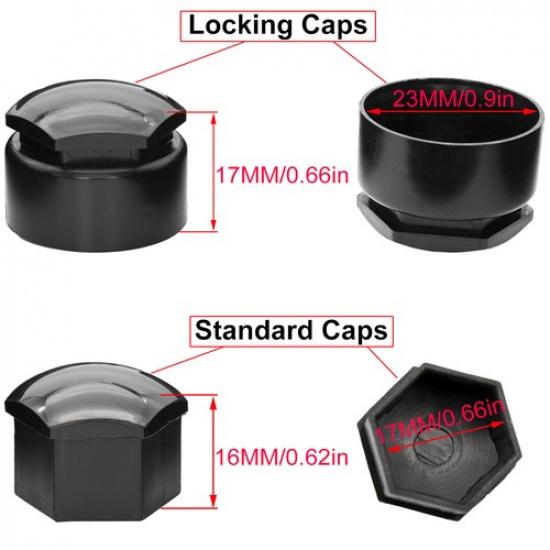 17mm Car Accessories Wheel Nut Lug Hub Covers Caps Screw Studs Decoration Black