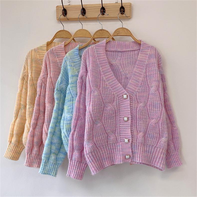 2024 Autumn Women's V-Neck Loose Knit Cardigan