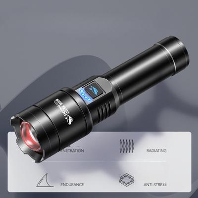 Outdoor Lighting Strong Light Flashlight Mechanical Telescopic Focusing Large Capacity Live Display Can Be Used As a Power Bank