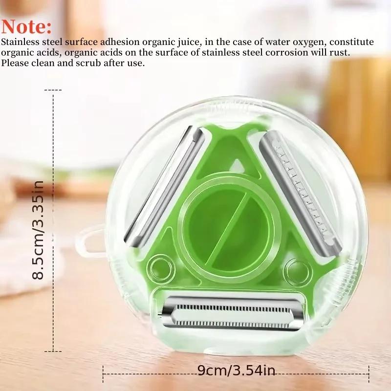 1/3PC 3in1 Magic Trio Peeler Set Multifunction Fruit and Vegetable Peeler Slicer Shredded Kitchen Tool Rotary Blade Peeler