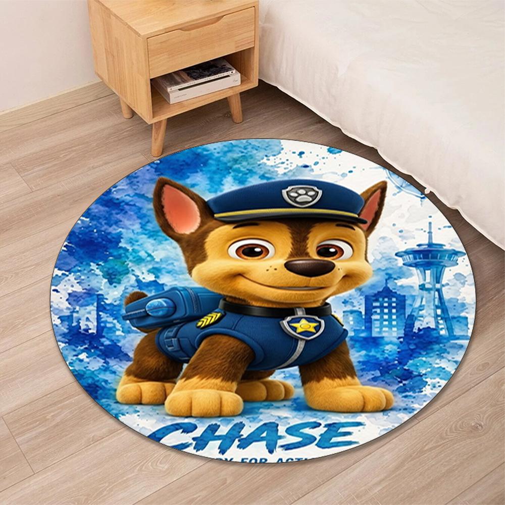 PAW Patrol Printed Round Rug Carpet Chair Rug Area Rug Entryway Doormats,for Office Chair Living Room Bedroom Kitchen Room.