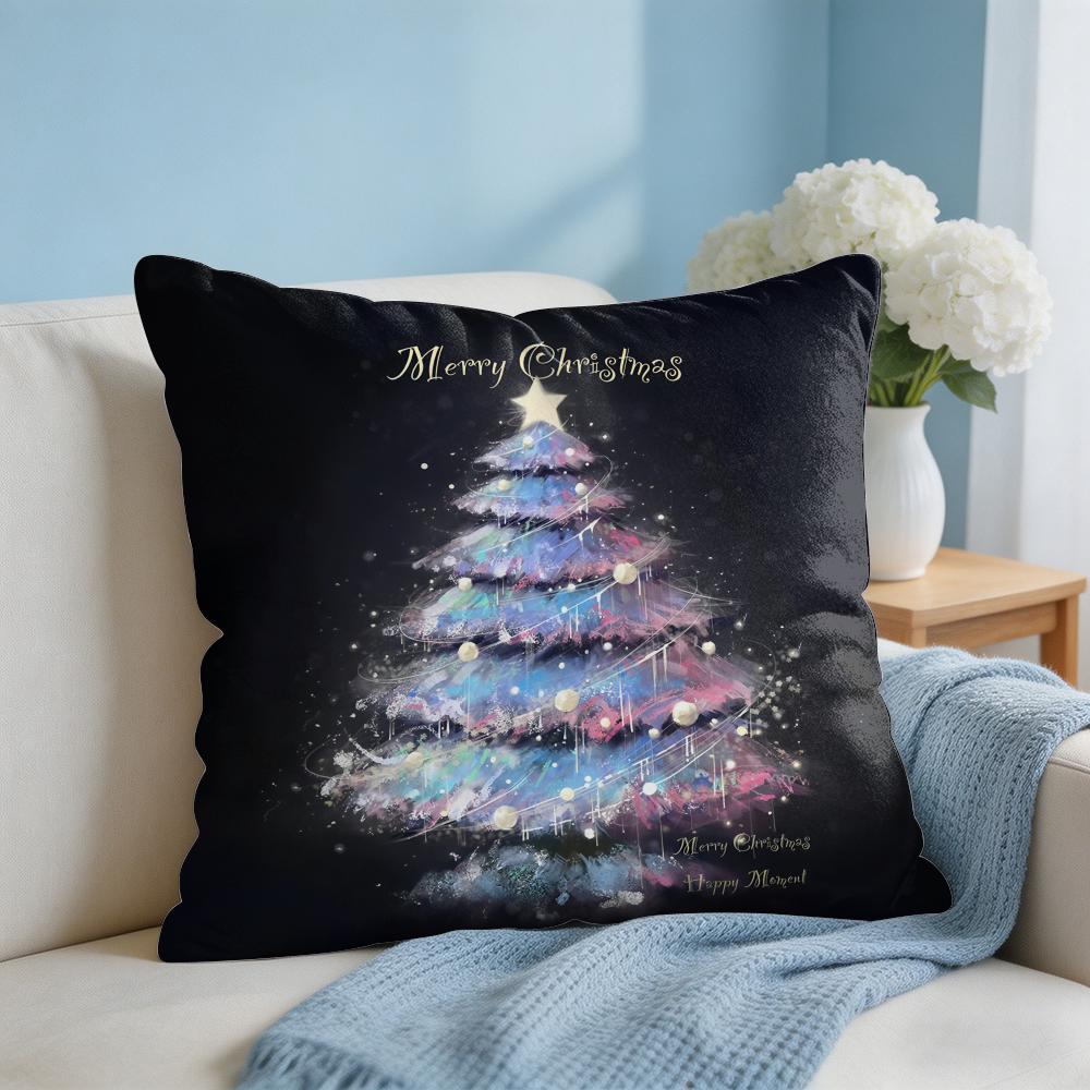 Merry Christmas Printed Cushion Cover Square Pillow Bedroom Sofa Leisure Comfort Living Room Home Decoration X