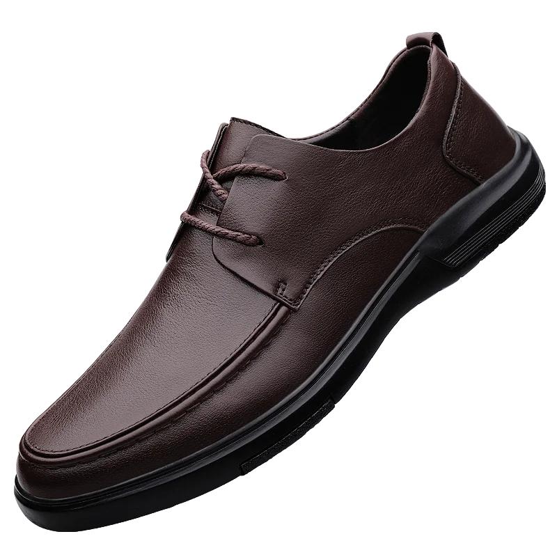 2024 Autumn Basic Shoes for Male Slip-on Men's Casual Shoes Low Heel Leather Casual Shoe Light Man's Leather Loafers Zapatos