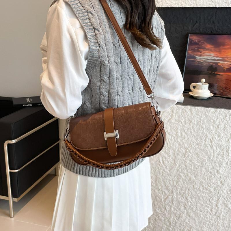 Premium Textur Nischentasche Neue trendige Mode Damenhandtasche Umhängetasche vielseitige Schulter-Satteltasche