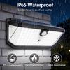 526LED Solar Motion Sensor Outdoor Lights With Hook 3 Lighting Modes Waterproof Solar Security Light Camping Lamp Garden Yard