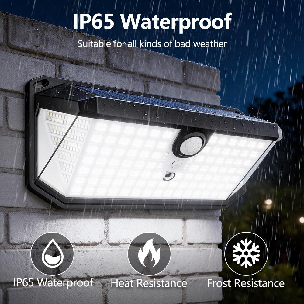 526 LEDs Solar Outdoor Lights Large Bright Solar Motion Lights 270° Wide Angle with Remote Control 10.1in*4.7in*2.1in Garden