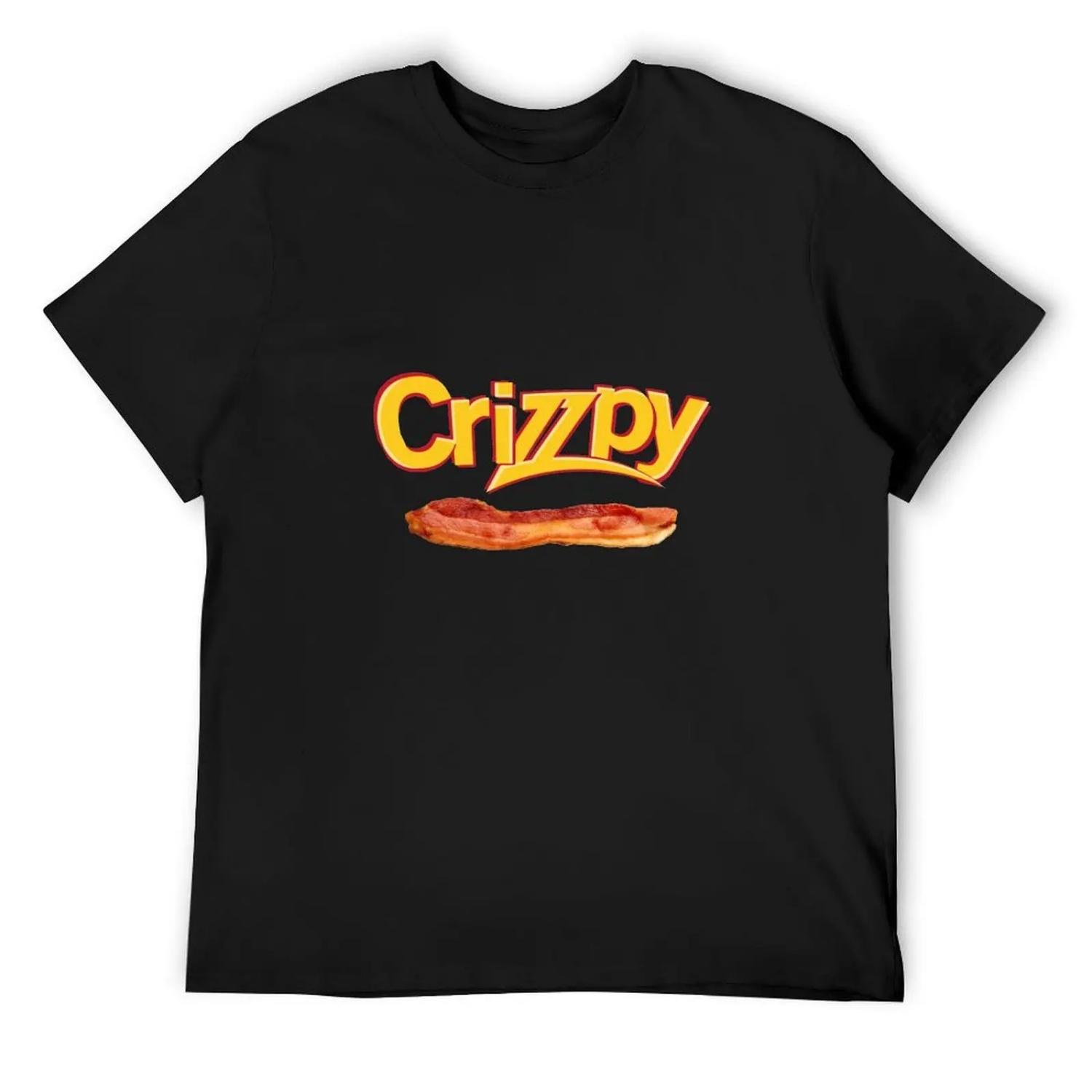 Crizzpy Bacon T-Shirt blacks new edition anime t shirts anime clothes plus size men clothing S