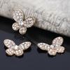 Engood 100Pcs  Rhinestone Butterfly Buckles Sewing Trim & Embellishments Craft Clothes Button for Wedding DIY Hair Accessories