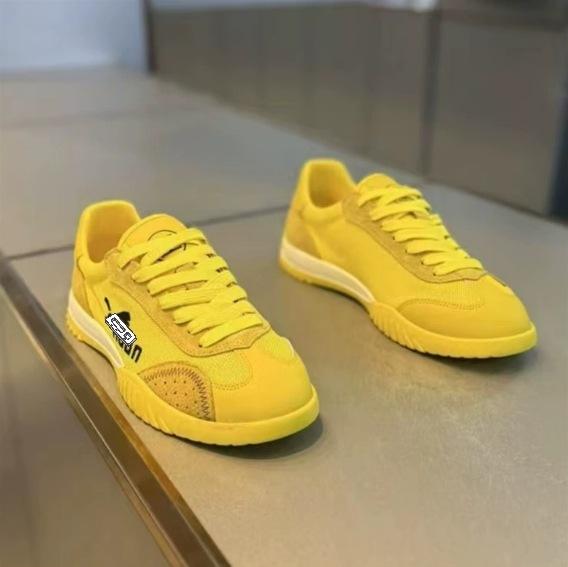 New spring new soft bottom lace-up cloth surface breathable and lightweight soft bottom lightweight flat bottom low top board bc 38 жёлтый