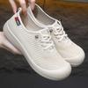 Women's shoes casual shoes spring light flat shoes fashionable versatile mother shoes soft sole not tired feet breathable fly woven single shoes