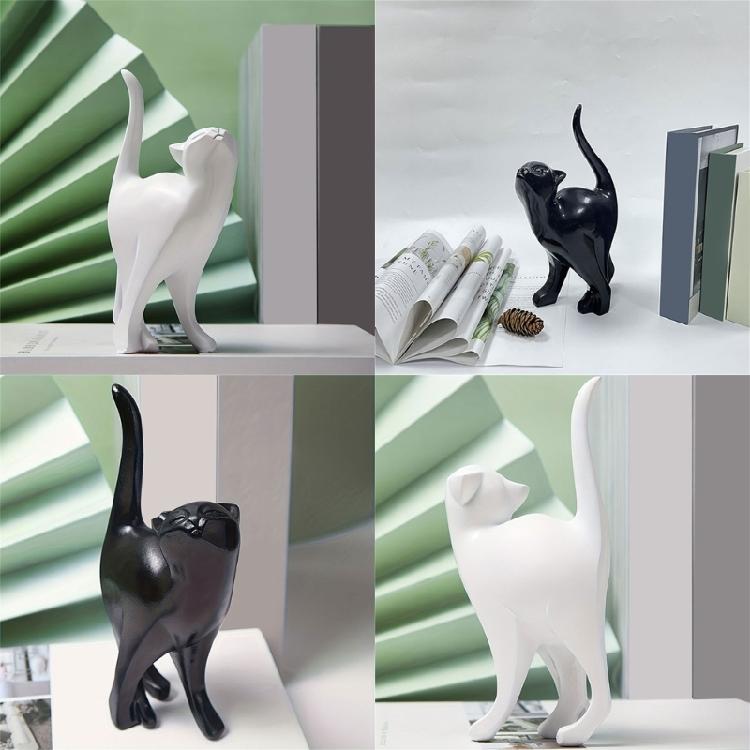 Whimsically Resins Cats Sculpture Modern Abstract Design Animal Figurine Decors for Living Space Office Ornament Gift