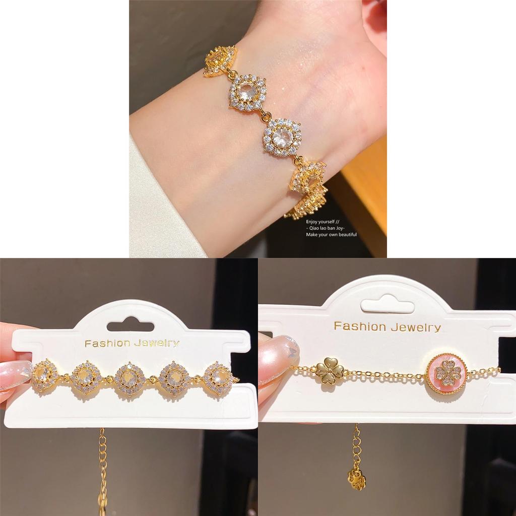 Summer 2026 Zircon Flower Bracelet For Women Elegant Gift Party Accessory