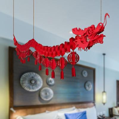 Chinese Year Decoration Paper Dragon Hanging 3D for Shops