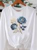 (Asian Size) Women o-neck Print T Shirt Casual butterfly cute Clothing Graphic Tee autumn winter spring Fashion Top Long Sleeve T-shirts