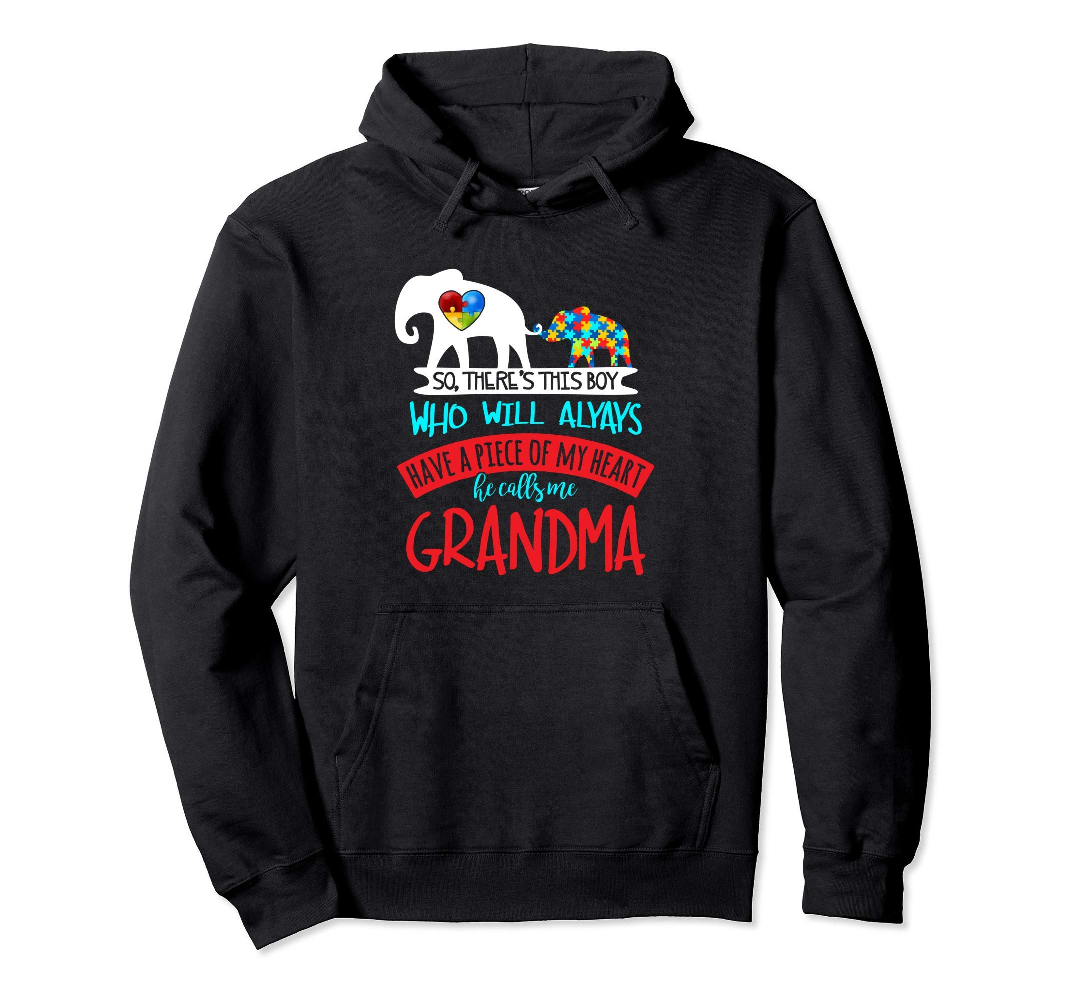 

Grandma Autism Awareness Autistic Boy Peace My Heart Hoodie чёрный