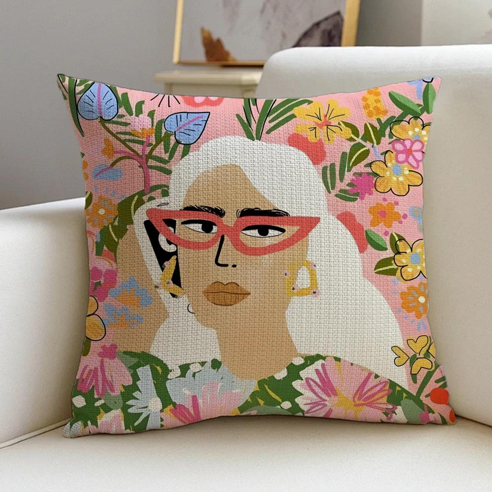 A-Alja Horvat Cushion Cover Cushion Cover Pillowcase, Anti-Mite Invisible Zipper, Linen Sofa Cushion
