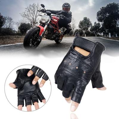 Men Slip-resistant Leather  Moto Fingerless Gloves Half Finger High Quality Luvas Driving Training Fitness Guantes Gloves