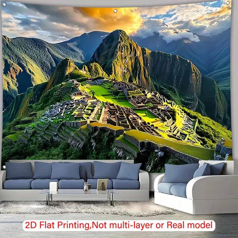

2D Peru Mountain Scenery Backdrop for South American Themed Party 47.2x31.5inch/120*80cm