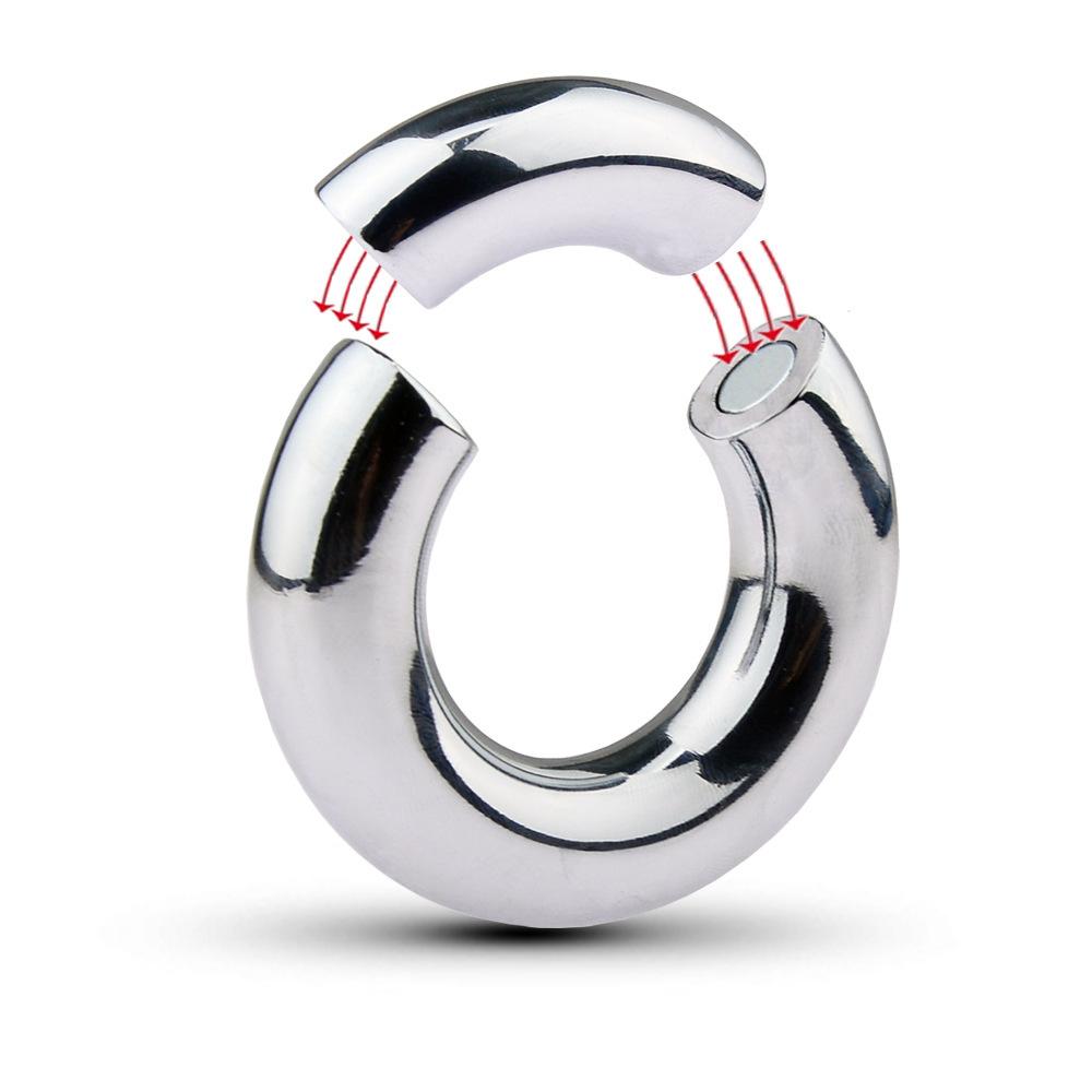 Adult Sex Product Metal Penis Ring Scrotum Pendant Physical Stretching Exercise Magnetic Ring Magnet Penis Ring 4/1