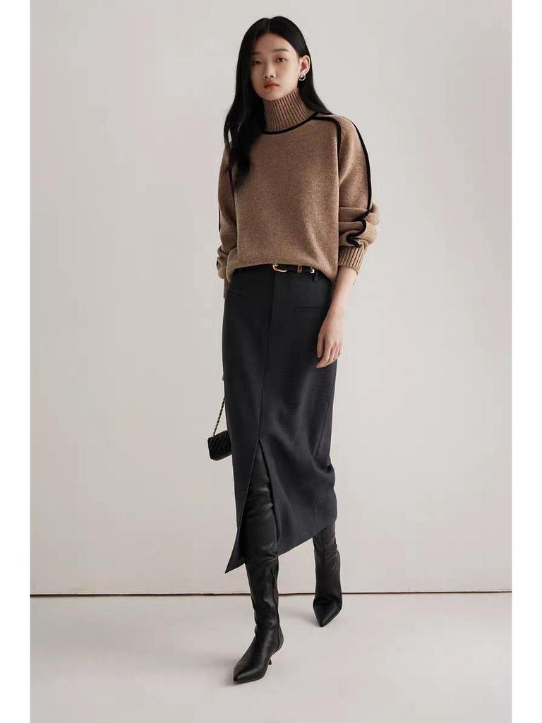 Melard Women's Striped Slim Fit Casual Pullover Sweater - Autumn/Winter Style