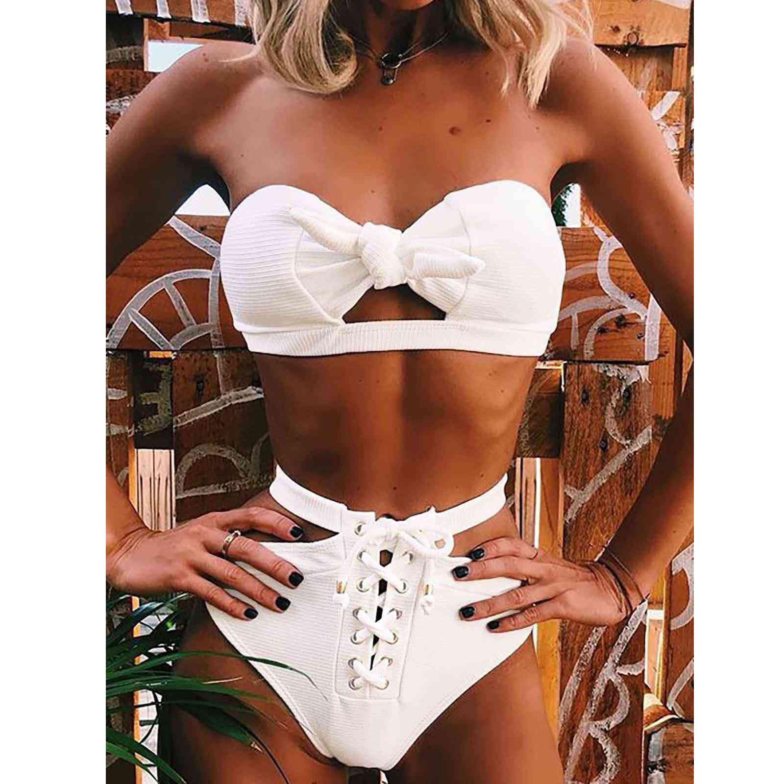 

Женский бикини-костюм особого дизайна Angelsin белого цвета - Ms4126