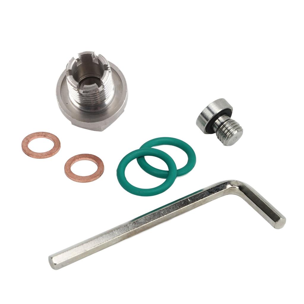 Oversize Piggyback Drain Plug Stainless Steel Self Tapping Oil Pan Thread Repair Kits with Hex Wrench O Ring Gasket