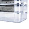 Krmicí box na moučné červy 4-vrstvý průhledný síťovaný chovný habitatový set Chovný box na moučné červy s rukojetí pro sugar glidery, plazy, pavouky, ptáky