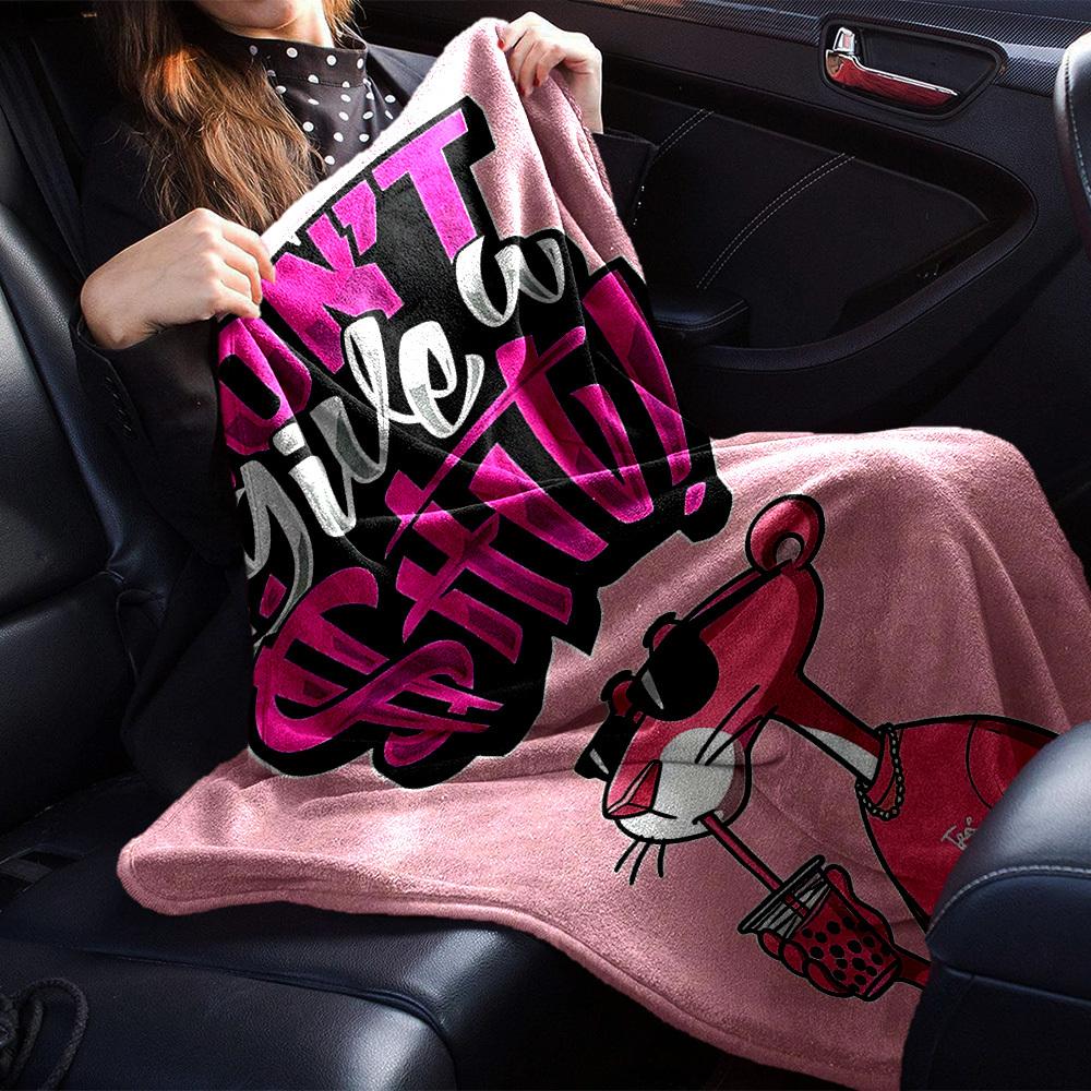 1pc Pink Panther Themed Printed Soft and Comfortable Home Blanket, Small Throw Blanket, Nap Blanket, Suitable As a Gift L049