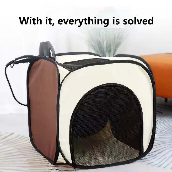 Pet Drying Box Portable Foldable Pet Dry Room Pet Hair Dryer Clean Grooming House Hands-Free Dryer Cage for Cats/Dogs