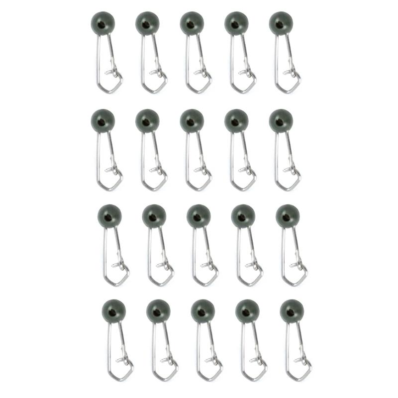 

20Pcs Fishing Connectors Stainless Steel Fishing Line Sinkers Lock Snaps Fishing Clip Hanging Baits Pin Easy to Use 1